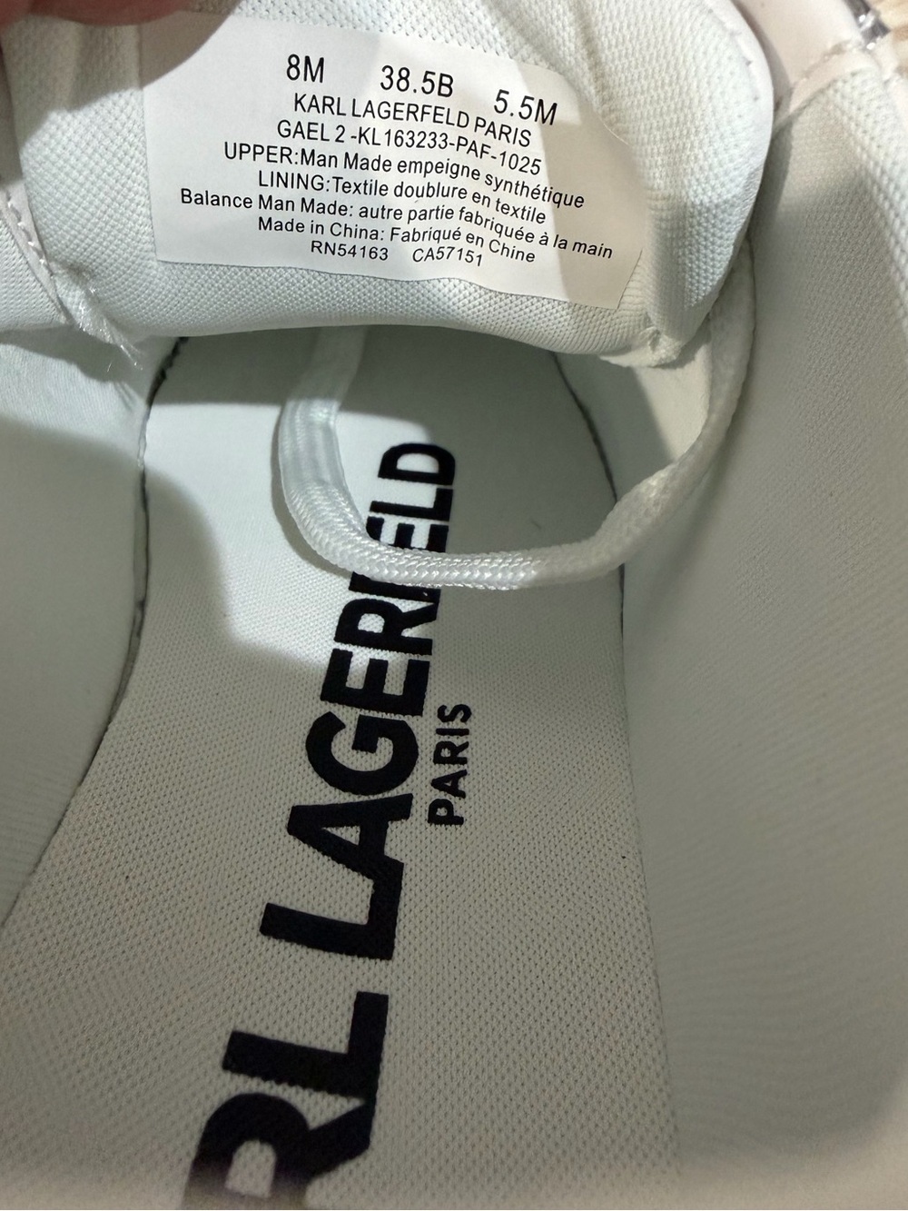 Karl Lagerfeld White Sneakers with Gold and Silver Floral Accents - Picture 7 of 7